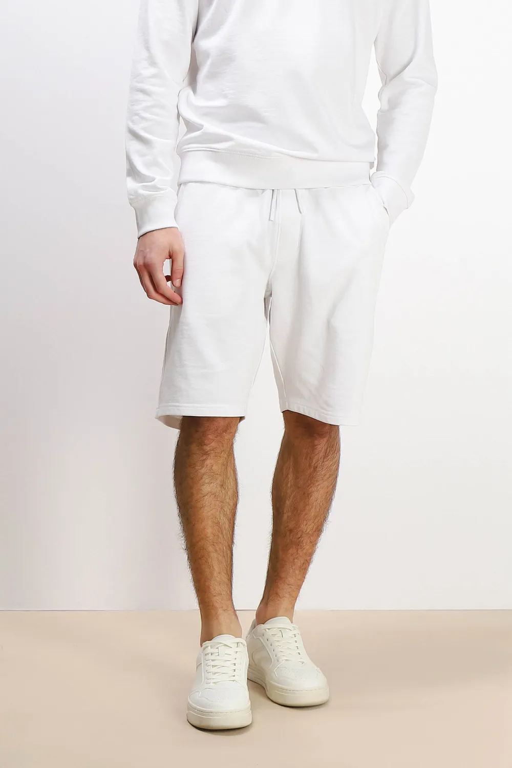 Sonny Bono Bermuda Felpa Basic Bianco in Cotone