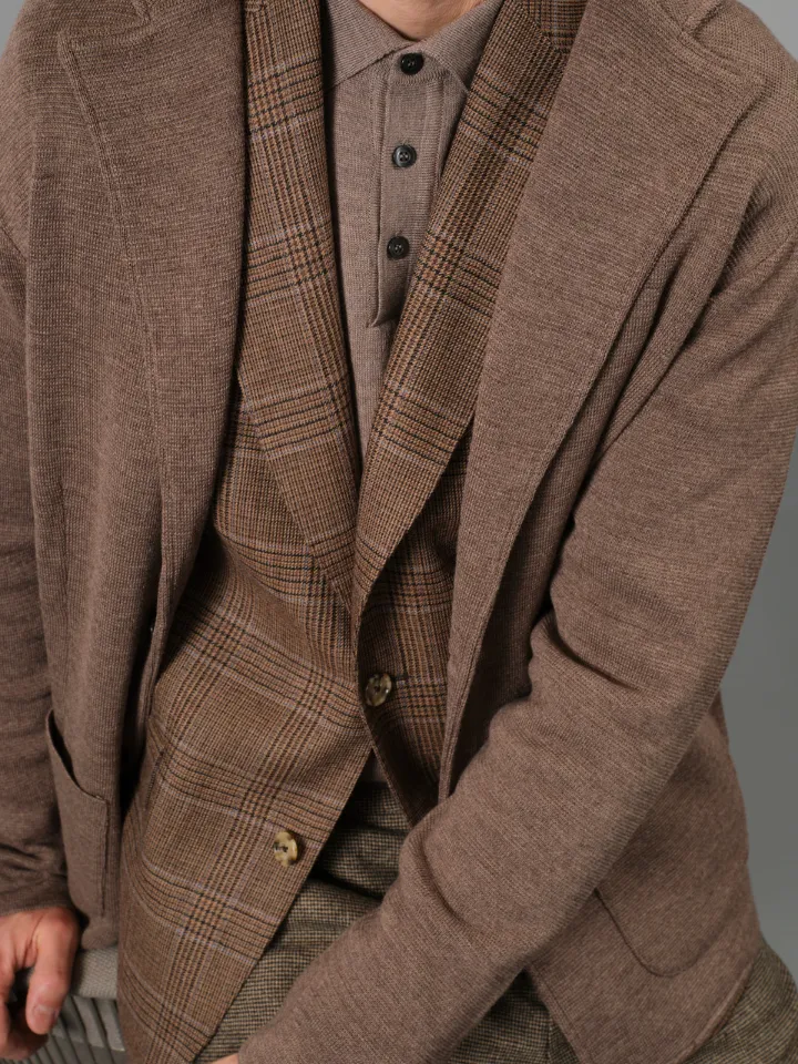 Sand Menswear Milano Milano cardigan knit cammello