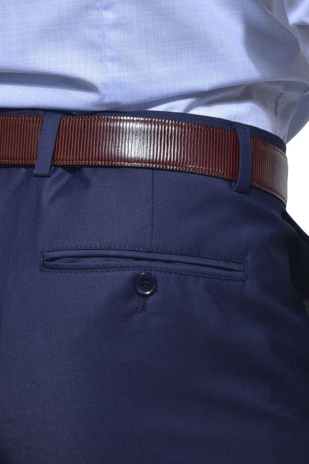 Alain Delon Pantaloni Abito Blu Navy 58 anti-piega