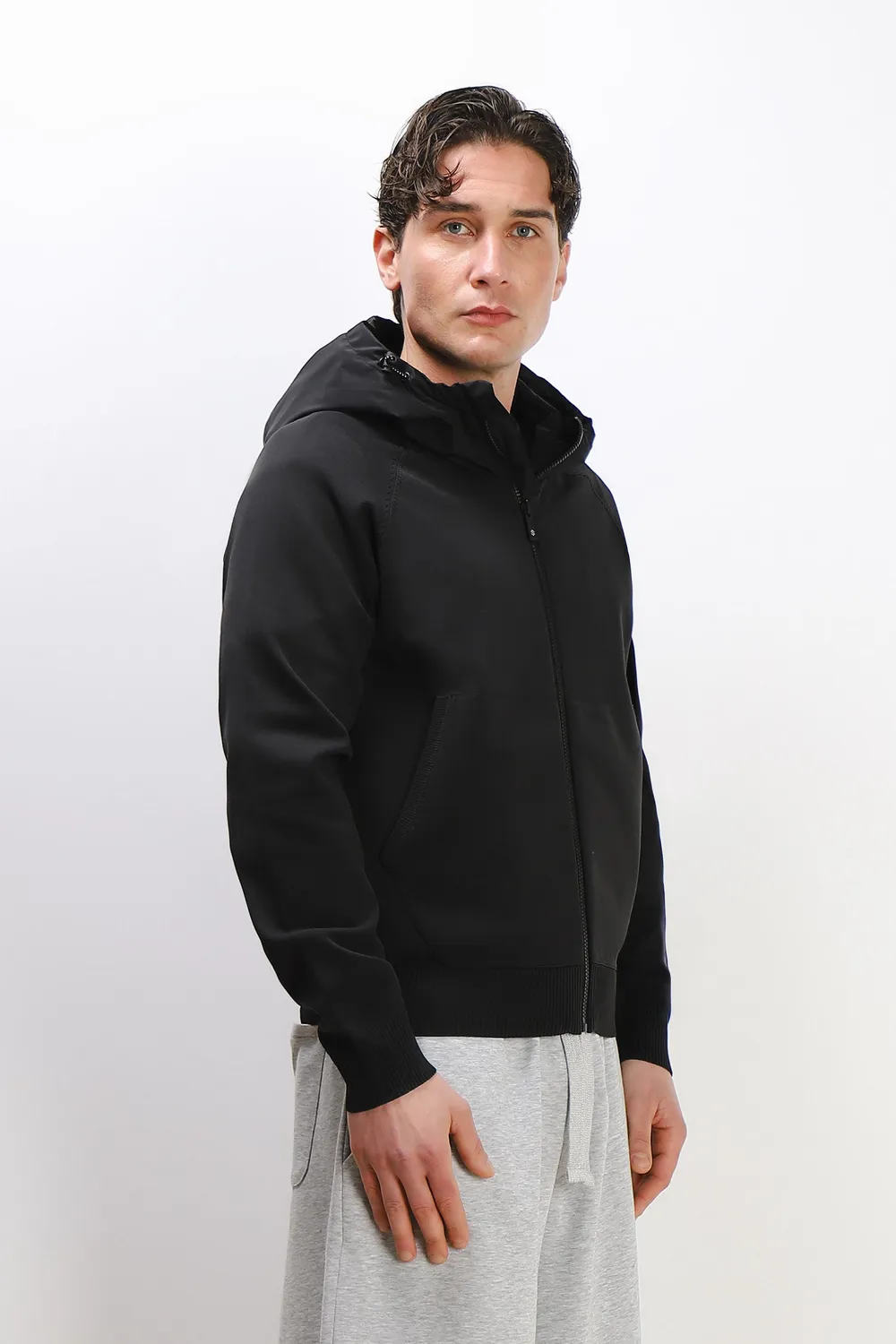 Sonny Bono giubbotto bomber maglia cappuccio nero