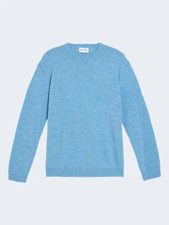 Sand Menswear Iq maglione alpaca merino azzurro