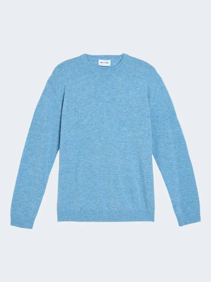 Sand Menswear Iq maglione alpaca merino azzurro