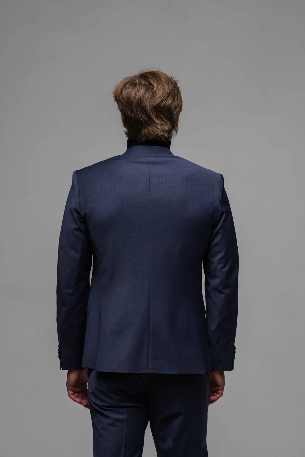 Alain Delon abito slim fit blu micro fantasia taglie forti