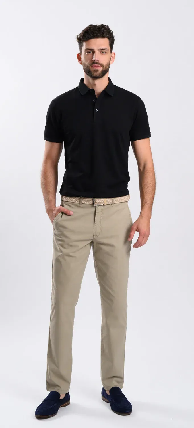 Alain Delon polo nera uomo slim fit in cotone