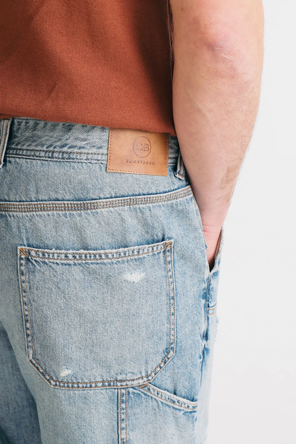 Sonny Bono Worker Jeans Denim Cotone Tasche