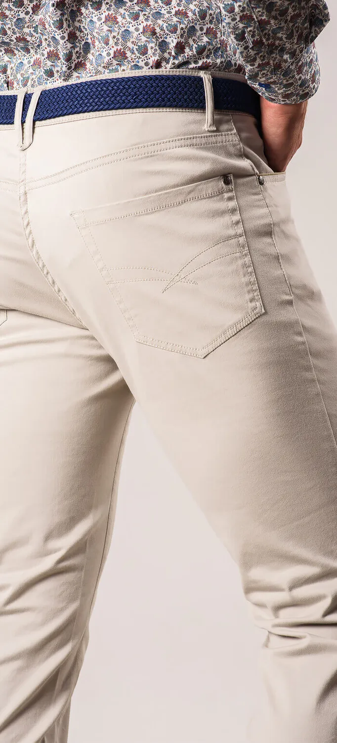 Alain Delon jeans beige slim fit cotone elasticizzato Setex