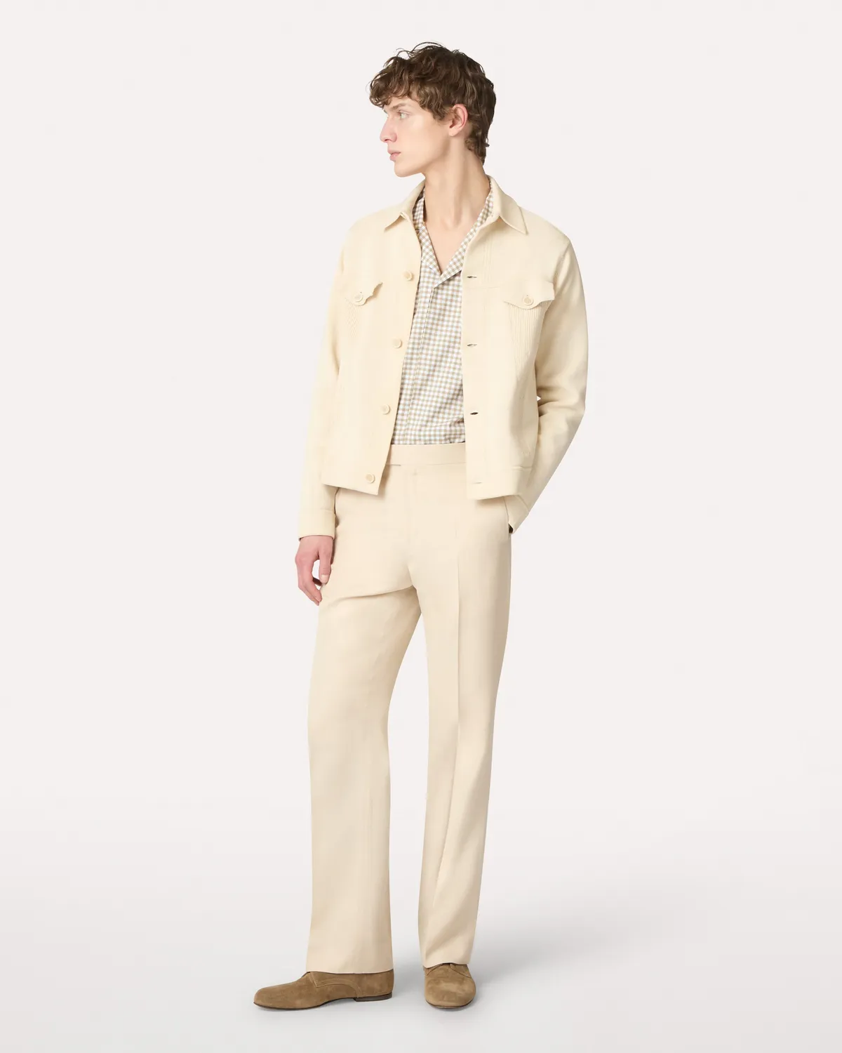 Lardini Camicia Quadretti Bicolor Popeline Relaxed Verde
