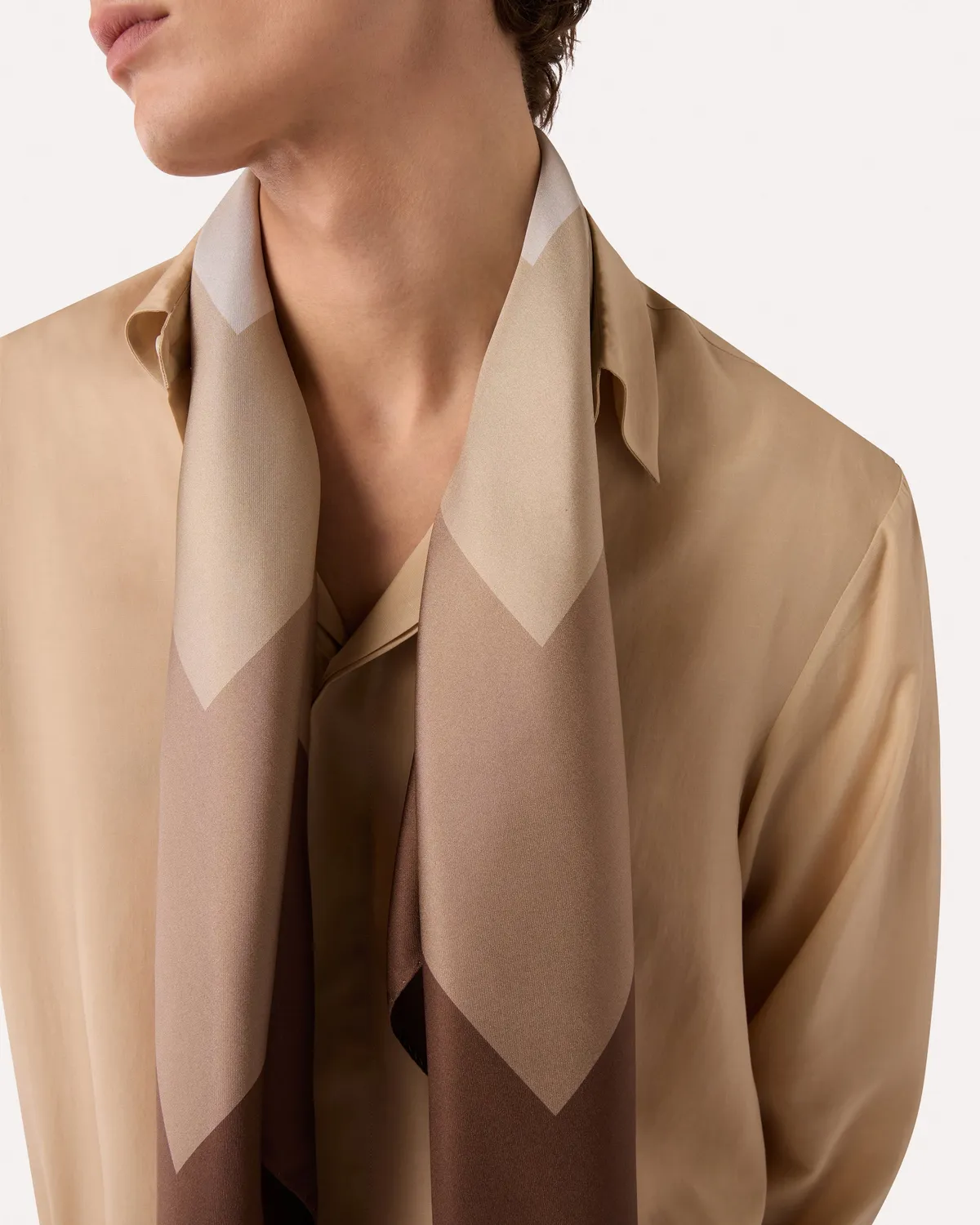 Lardini Foulard seta marrone 90x90 cm
