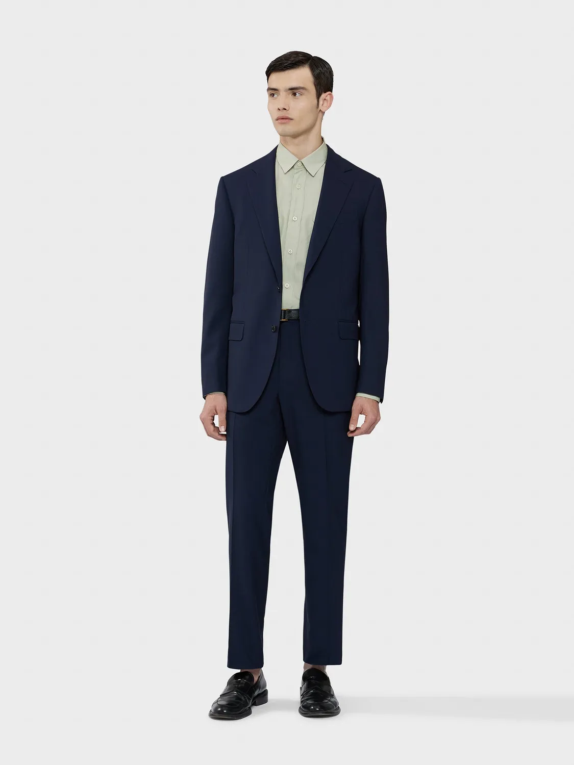 Caruso Camicia in Tencel Verde Salvia con Tasche a Toppa