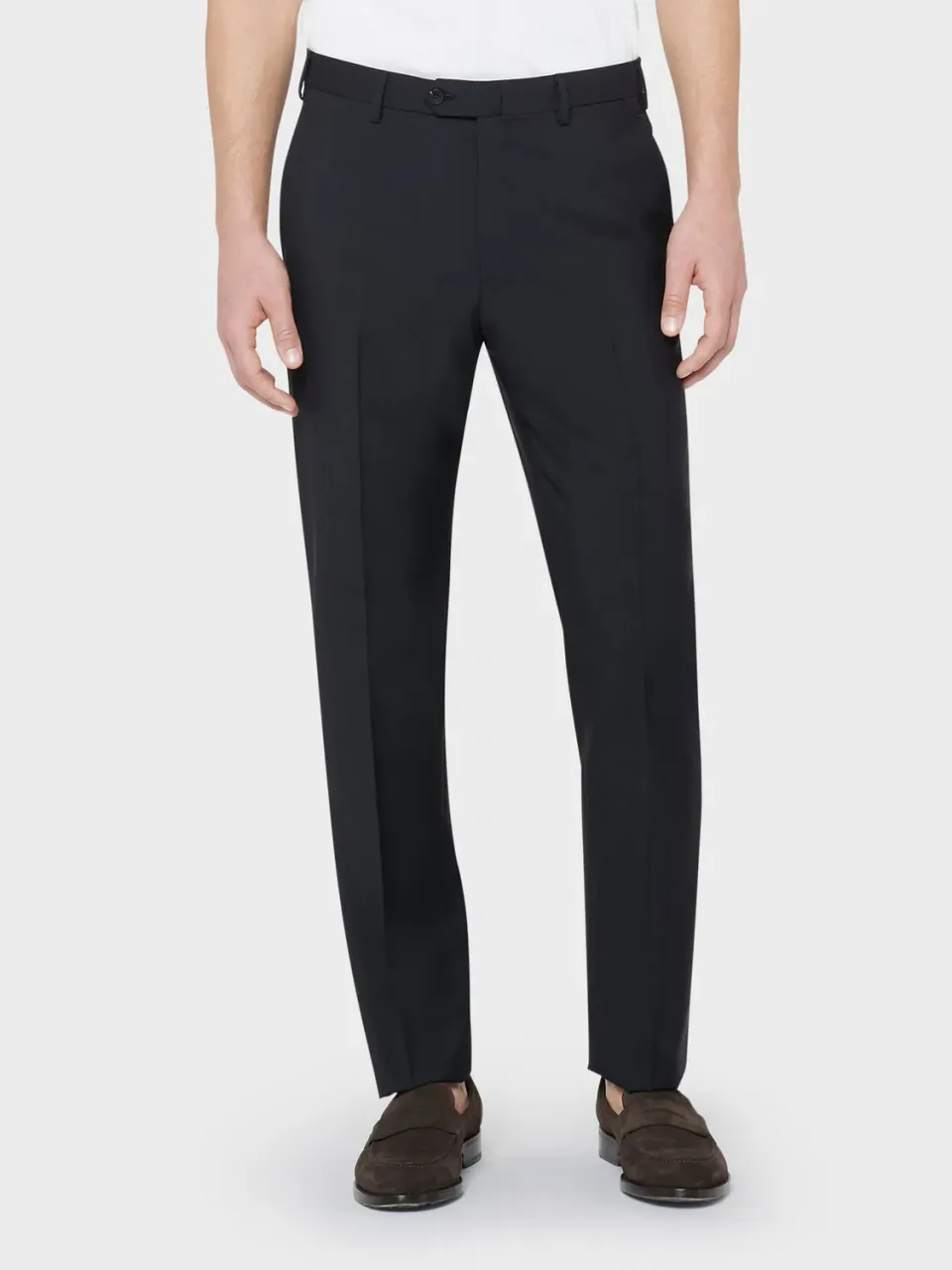 Caruso pantalone slim lana mohair nero