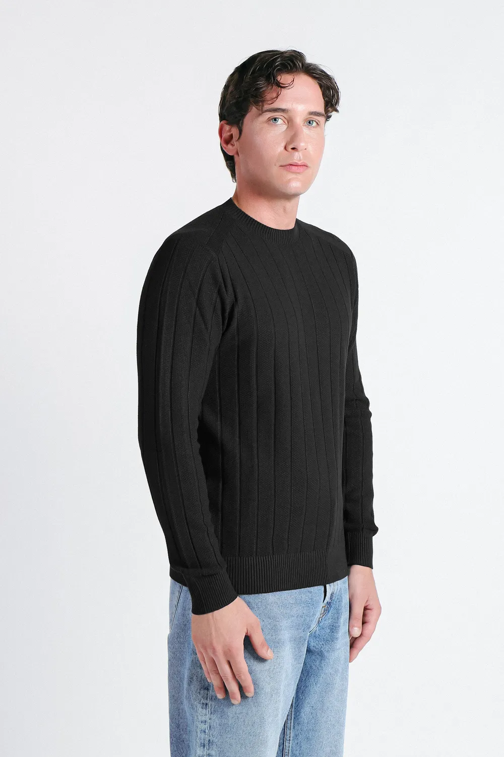 Sonny Bono maglia girocollo lavorata nero confortevole