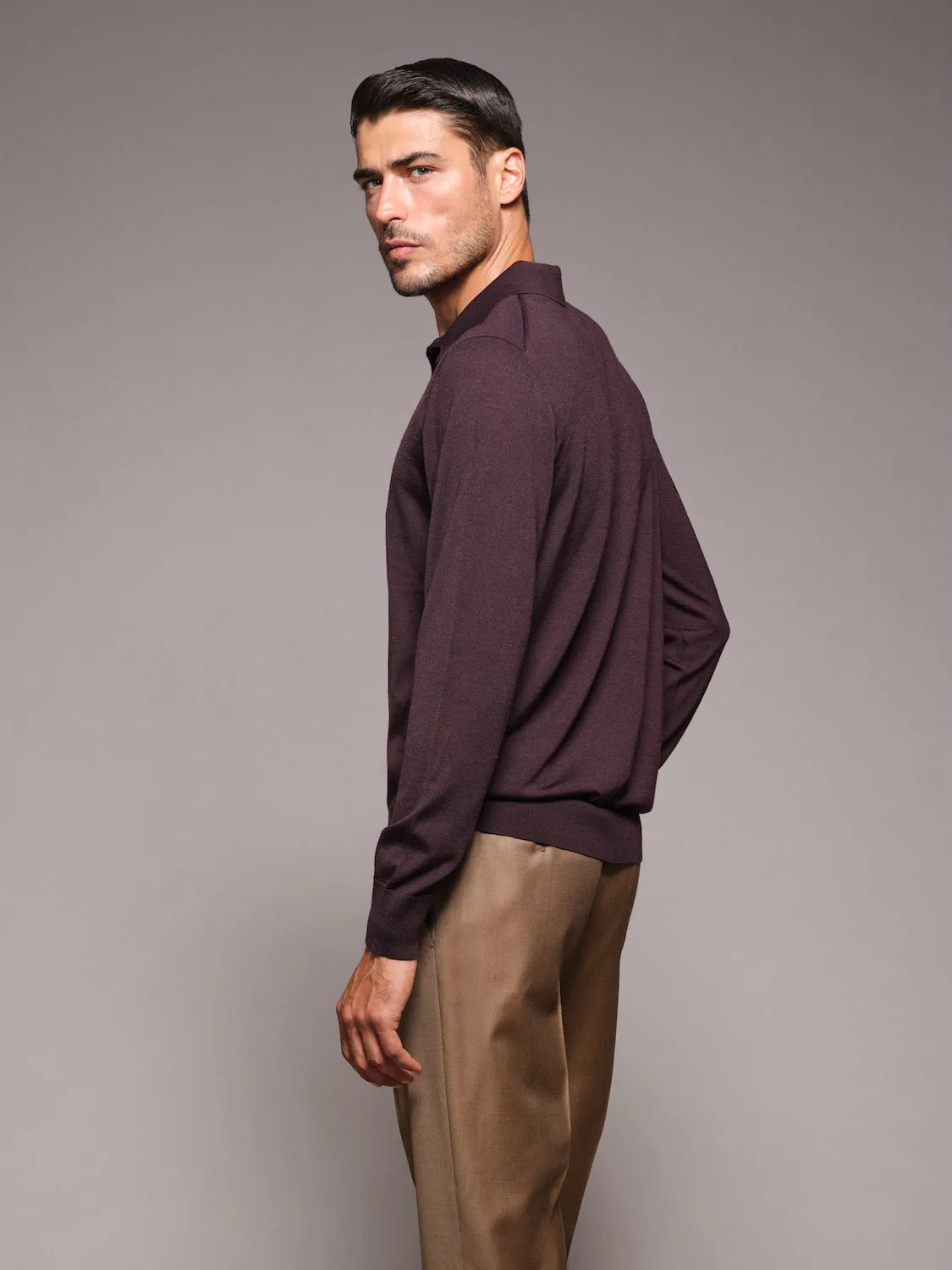 Caruso Butterfly polo lana seta cashmere bordeaux