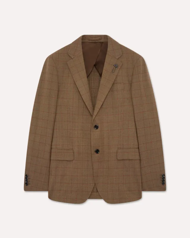 Lardini Iconic Giacca Monopetto Marrone Lana Stretch