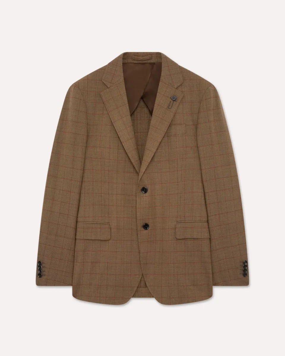 Lardini Iconic Giacca Monopetto Marrone Lana Stretch