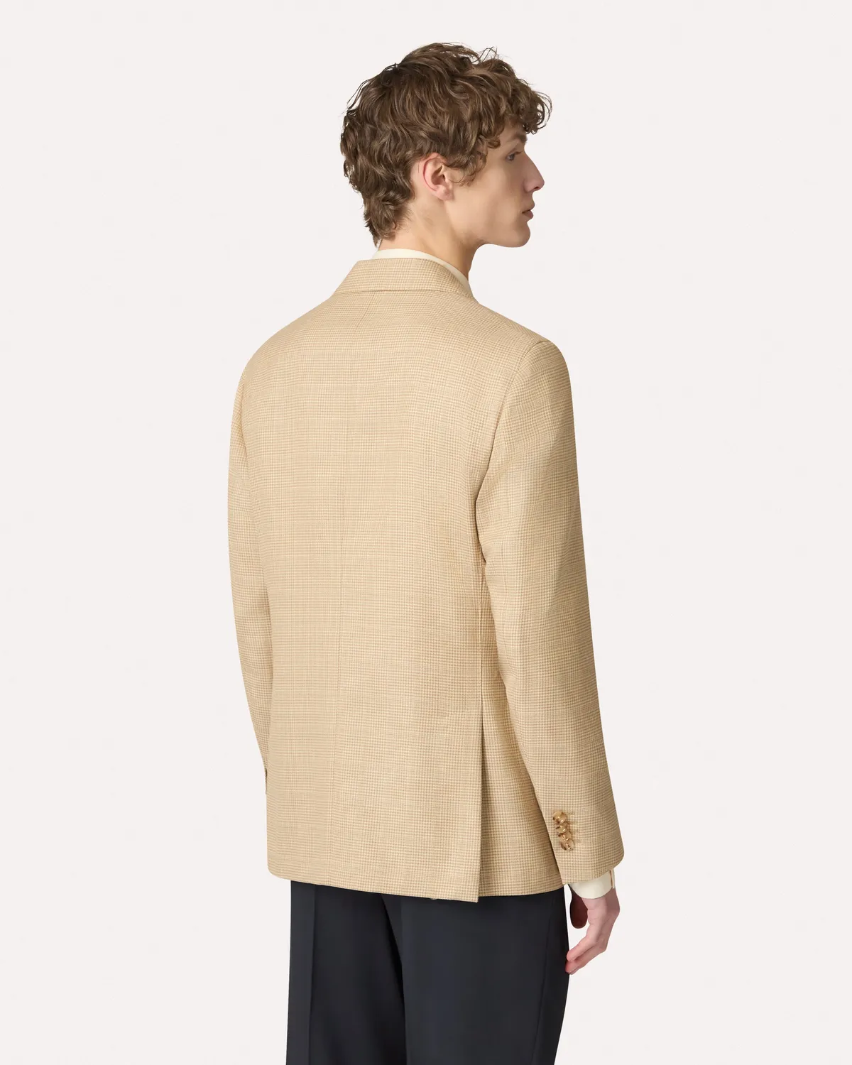 Lardini Iconic giacca monopetto beige lana cotone