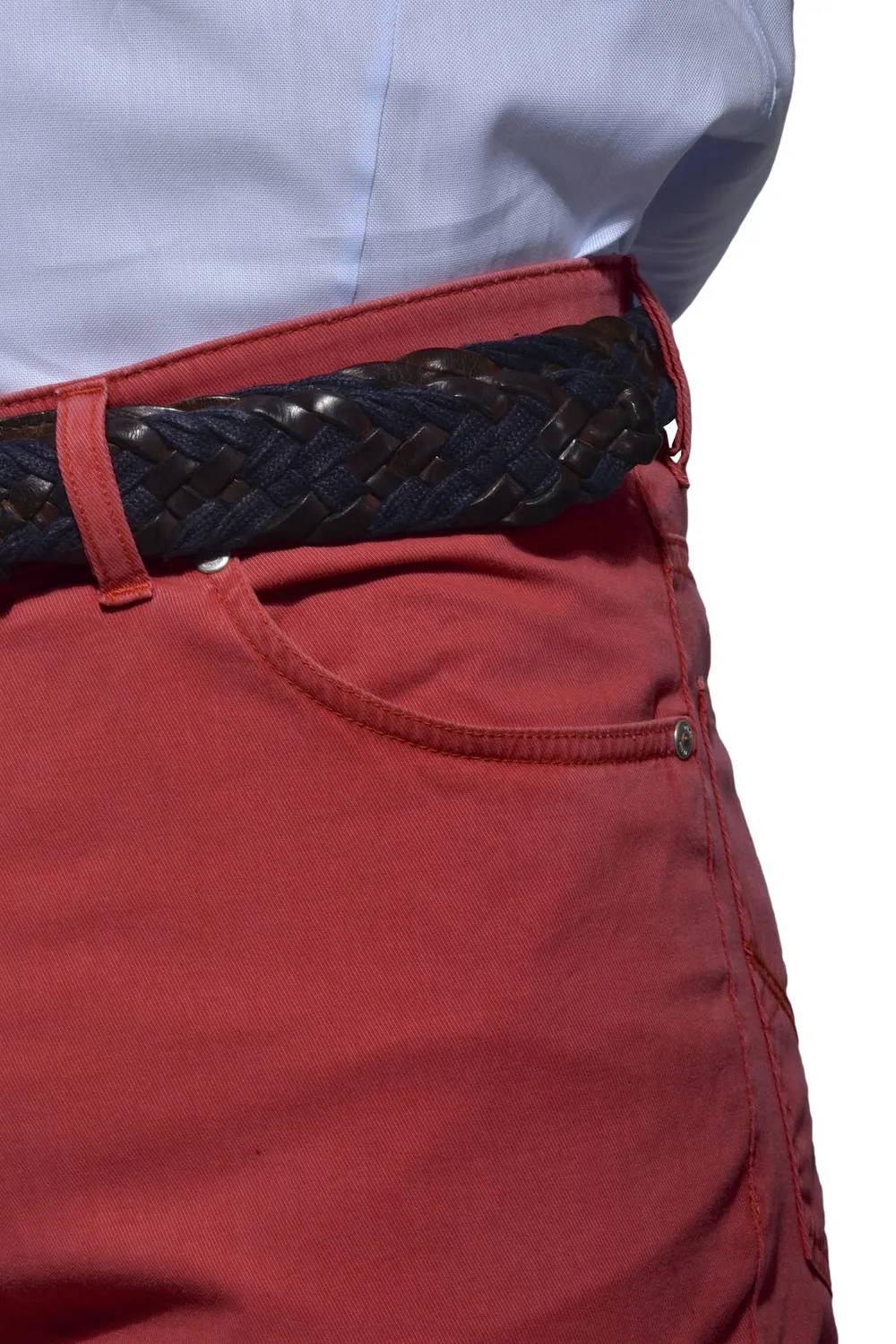 Alain Delon pantaloni slim fragola cotone elasticizzato