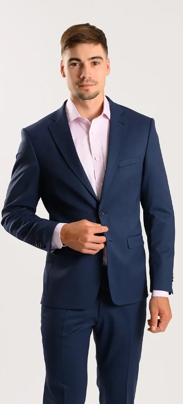 Alain Delon abito slim fit blu navy XL elasticizzato