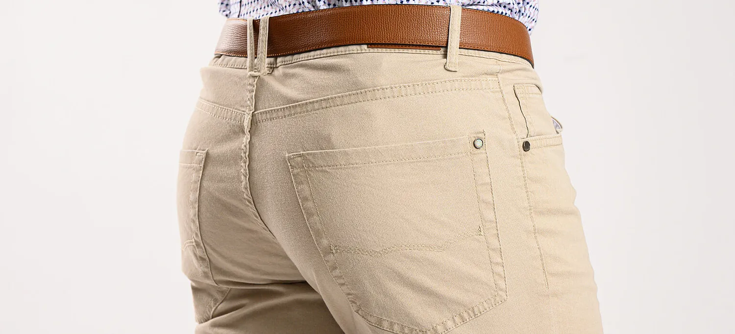 Alain Delon Beige pantalone casual slim fit in cotone