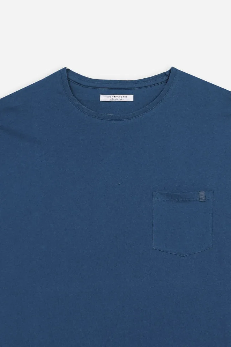 Sonny Bono Girocollo con Taschino T-Shirt Bluette