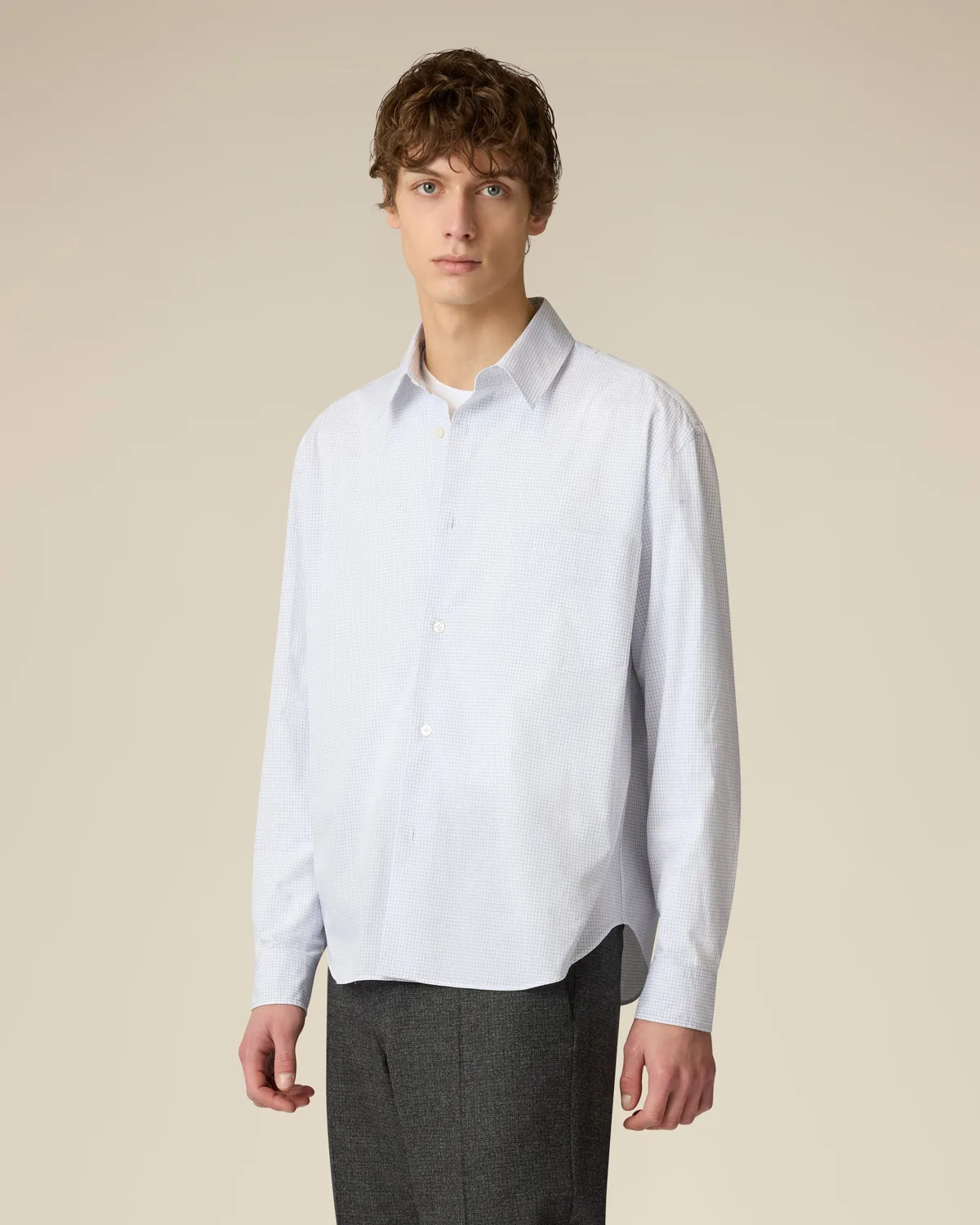 Lardini Camicia Bianca in Popeline di Cotone