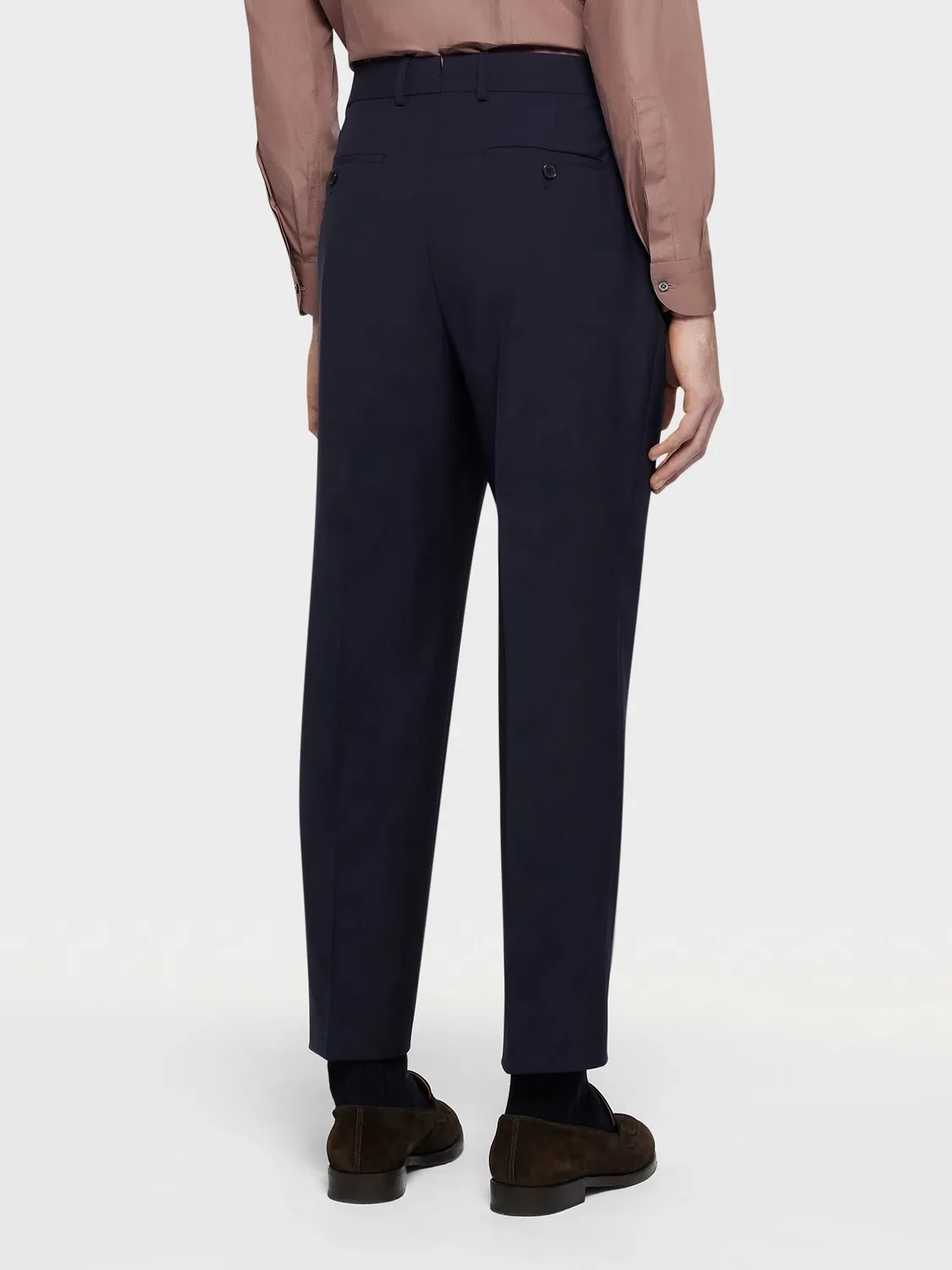 Caruso Houdini pantalone lana blu una pince