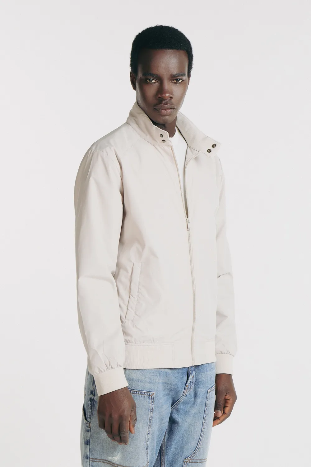 Sonny Bono bomber collo in piedi beige in poliestere