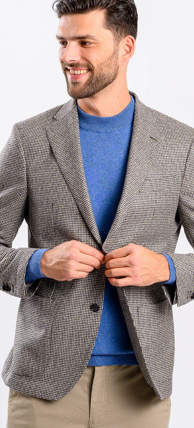 Alain Delon giacca marrone fantasia gallo slim fit XL