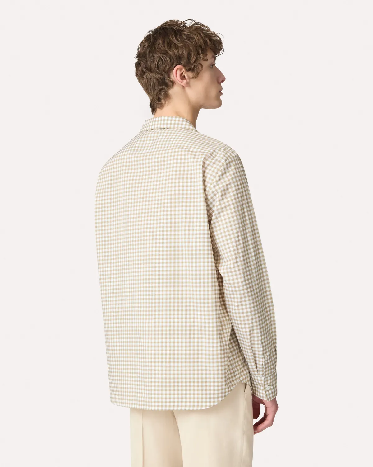 Lardini Camicia Quadretti Bicolor Popeline Relaxed Verde