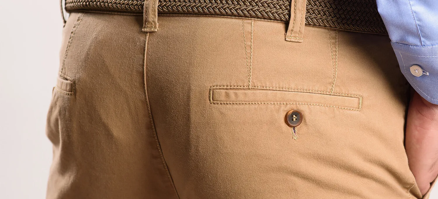 Alain Delon chino slim fit marrone cotone elasticizzato