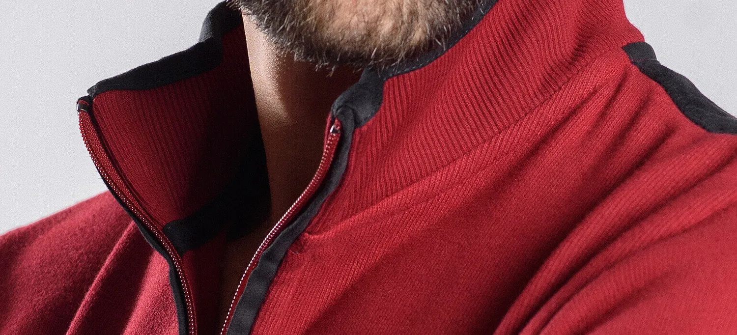 Alain Delon Felpa Bordeaux S Zip Nera