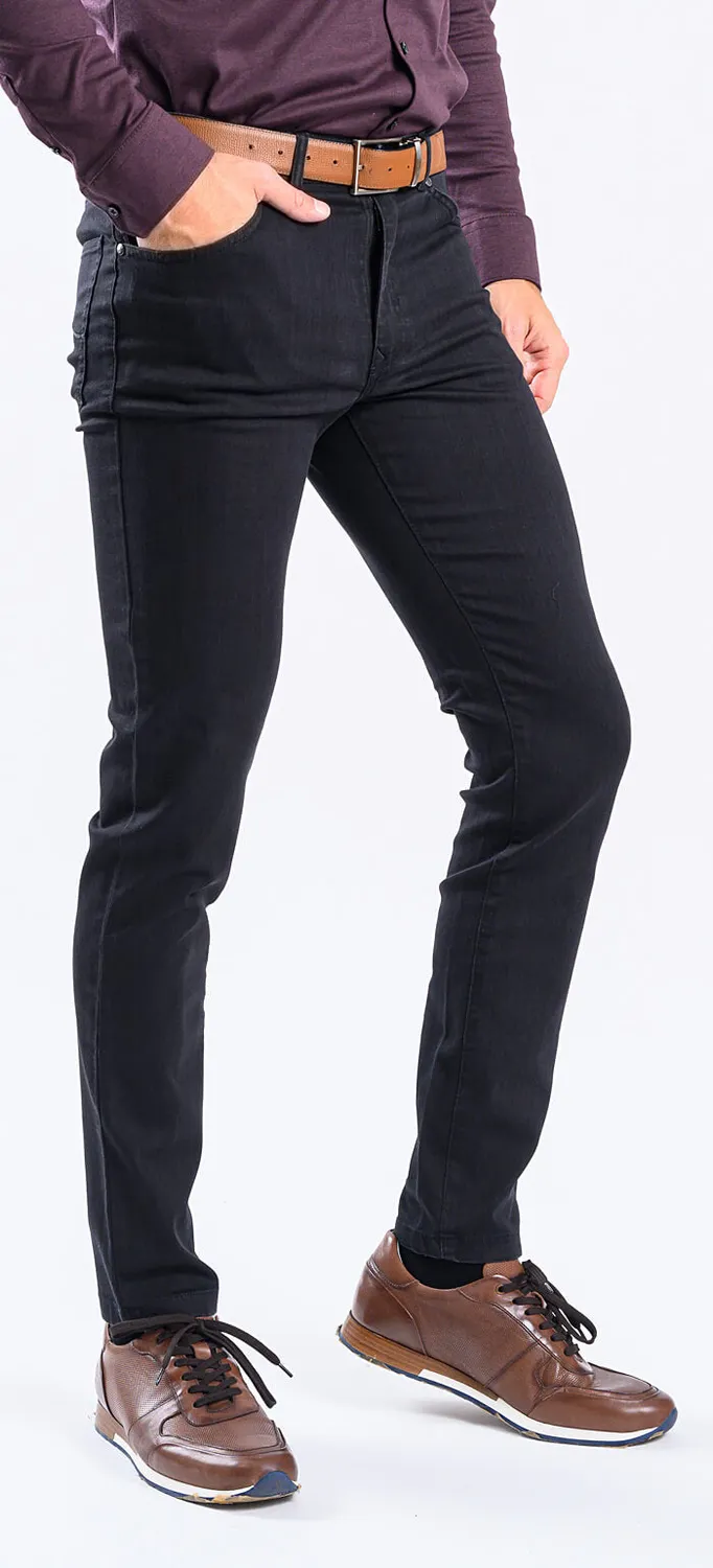 Alain Delon jeans slim neri effetto slavato elasticizzati