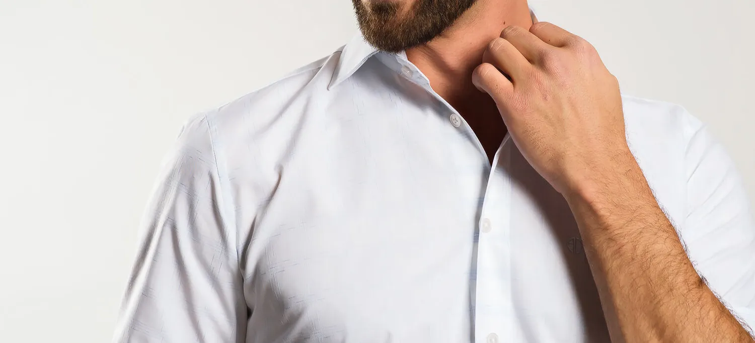 Alain Delon Bianca camicia manica corta slim fit Getzner