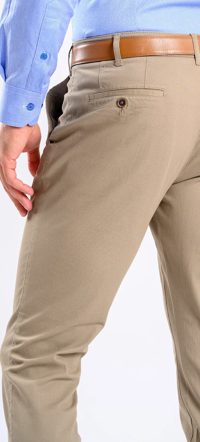Alain Delon pantalone chino beige slim fit cotone