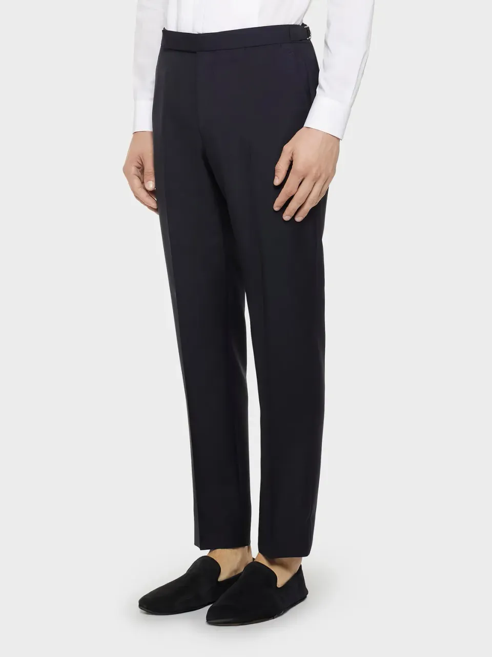 Caruso Norma pantalone lana mohair blu navy