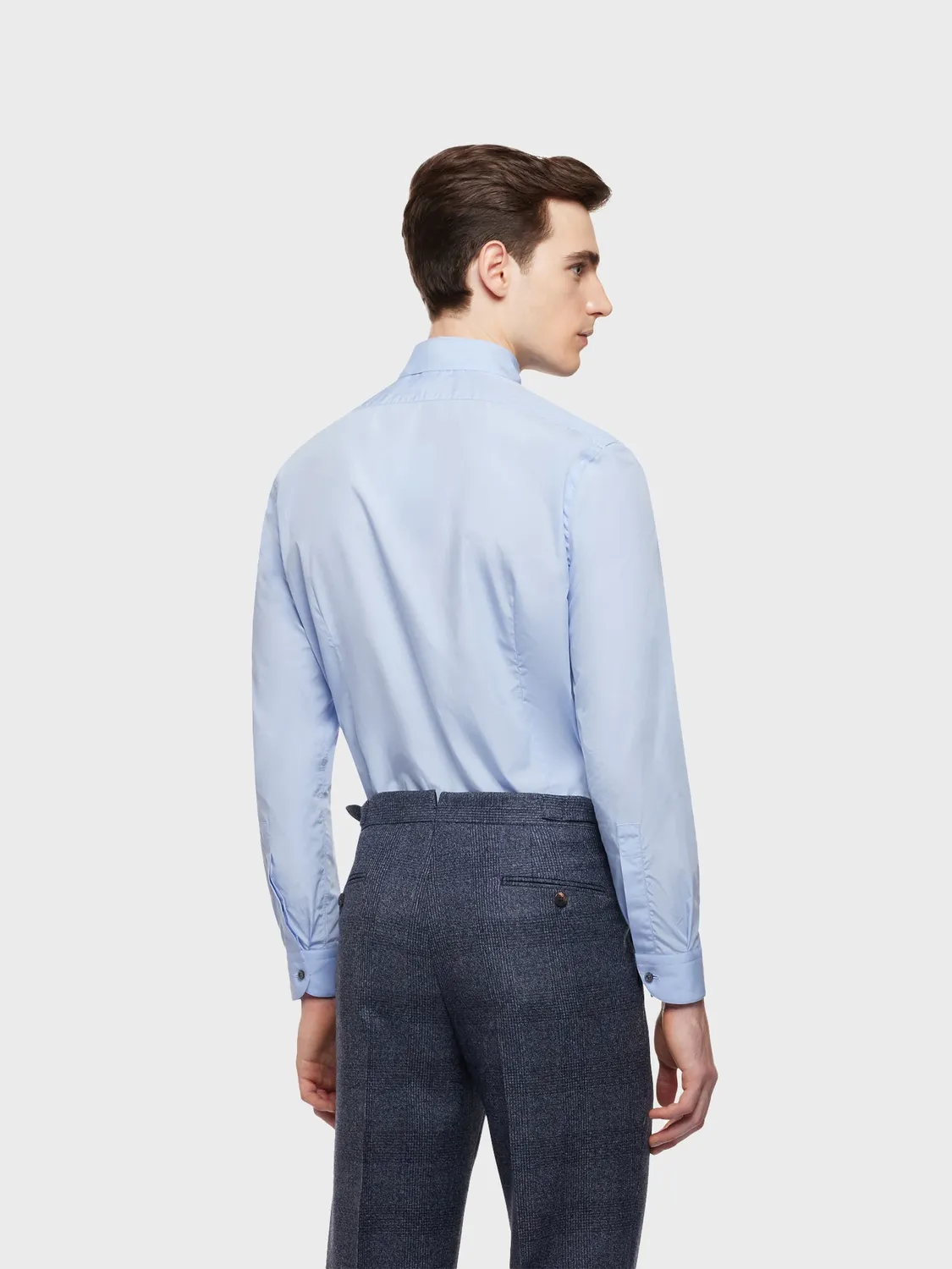 Caruso Butterfly camicia slim cotone azzurra