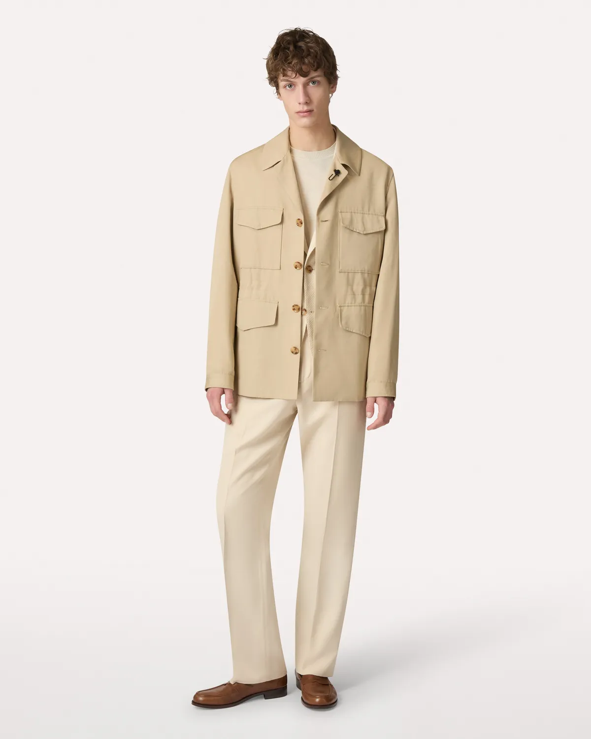 Lardini field jacket cammello EcoVero viscosa 5 bottoni