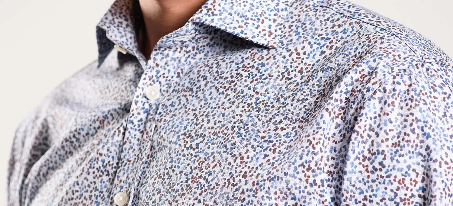 Alain Delon Camicia Fantasia Floreale Extra Slim