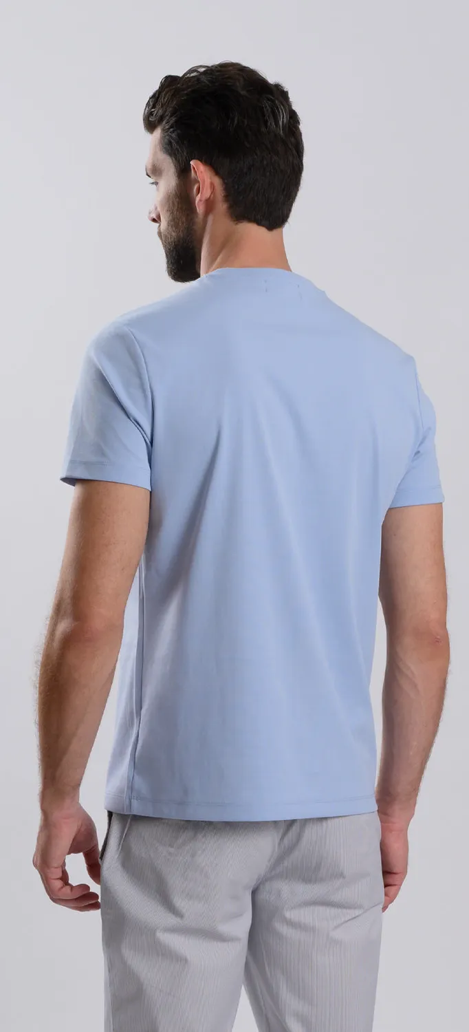 Alain Delon t-shirt azzurra uomo cotone