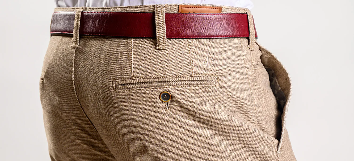 Alain Delon chinos beige chiaro cotone Olimpias slim