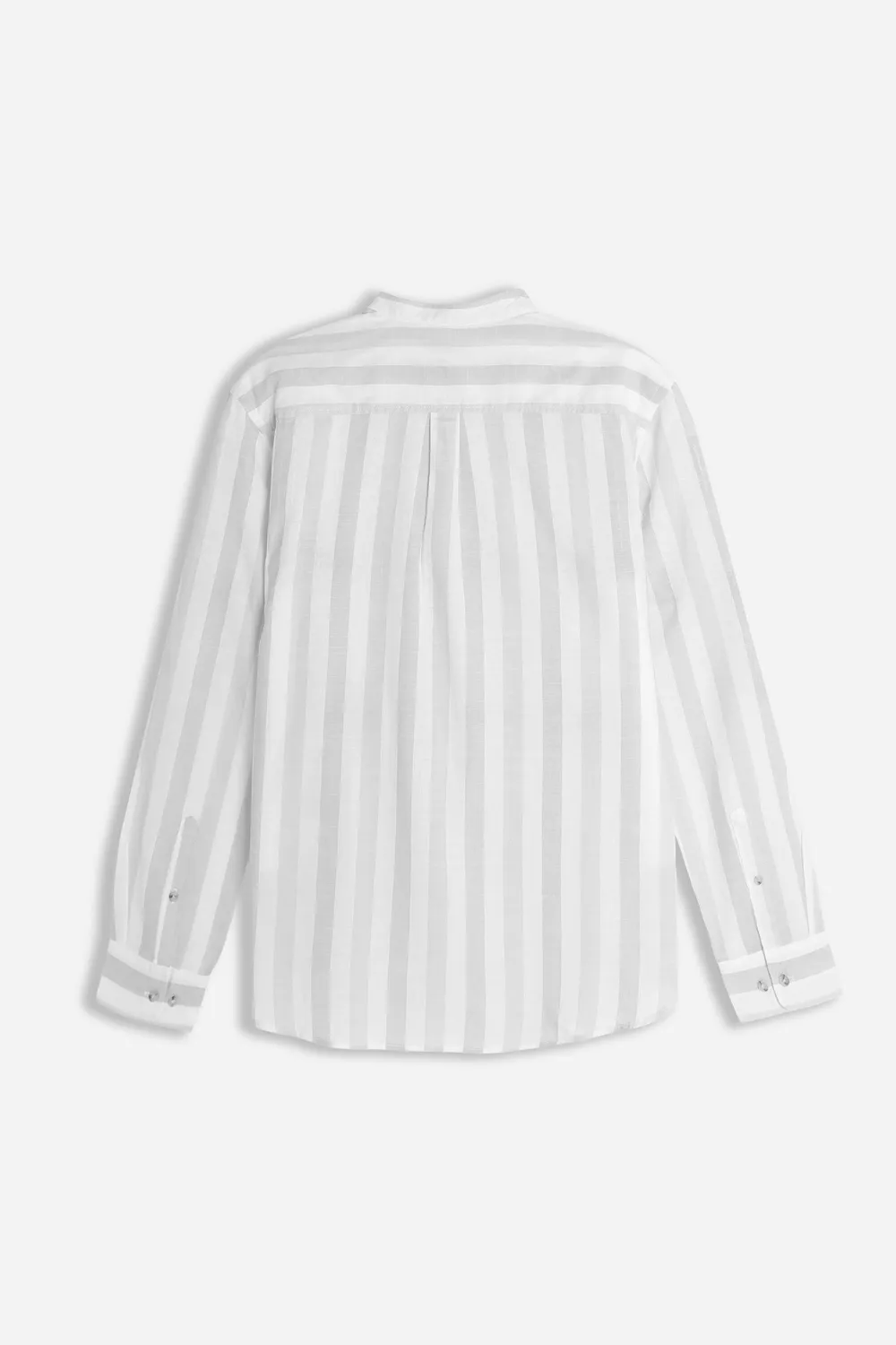 Sonny Bono Cotone Slub Camicia Collo Coreano Grigio