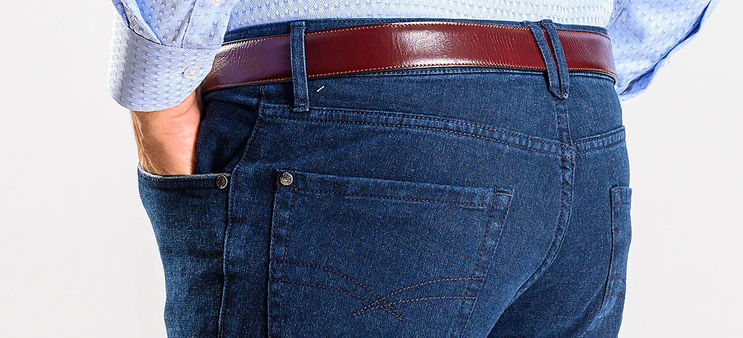 Alain Delon jeans slim blu scuro elasticizzato