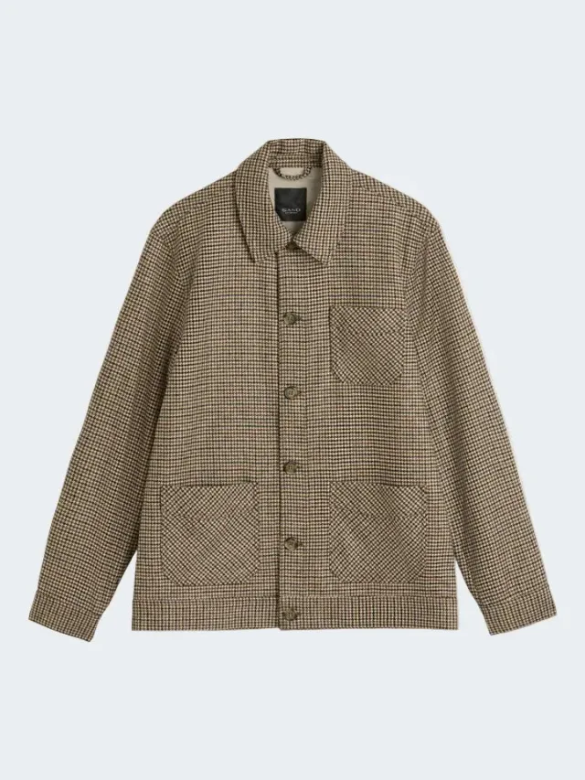 Sand Asher overshirt lambswool scozzese fantasia