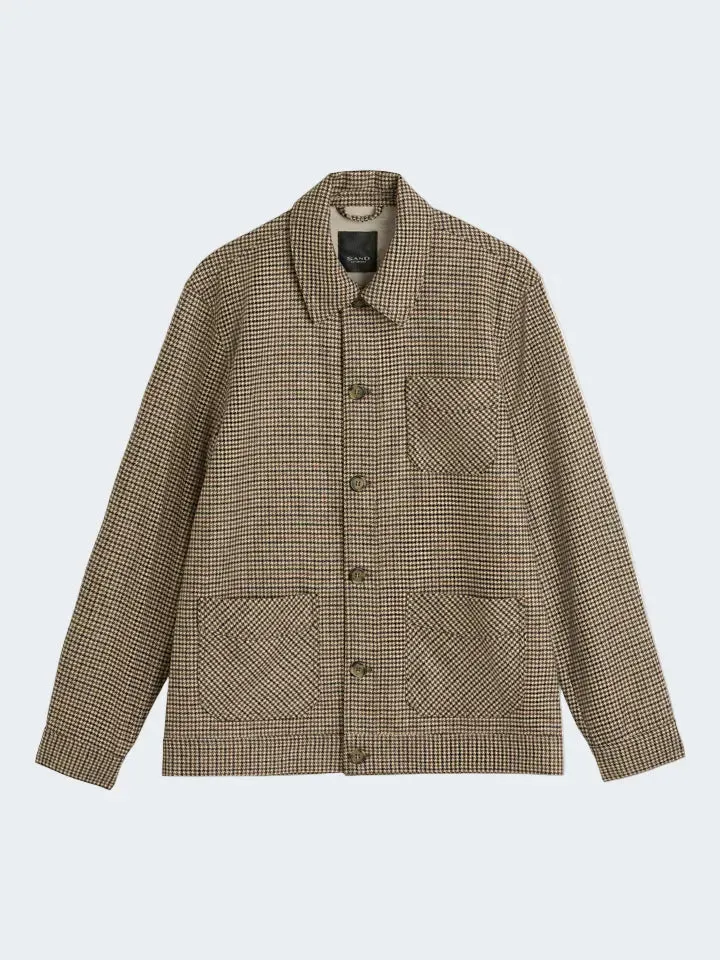 Sand Asher overshirt lambswool scozzese fantasia