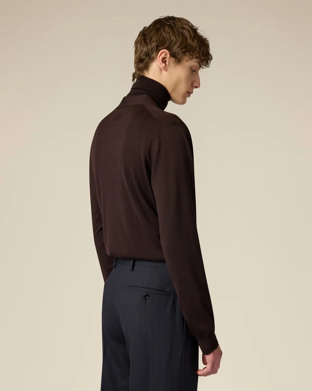 Lardini cardigan marrone lana merino superfine