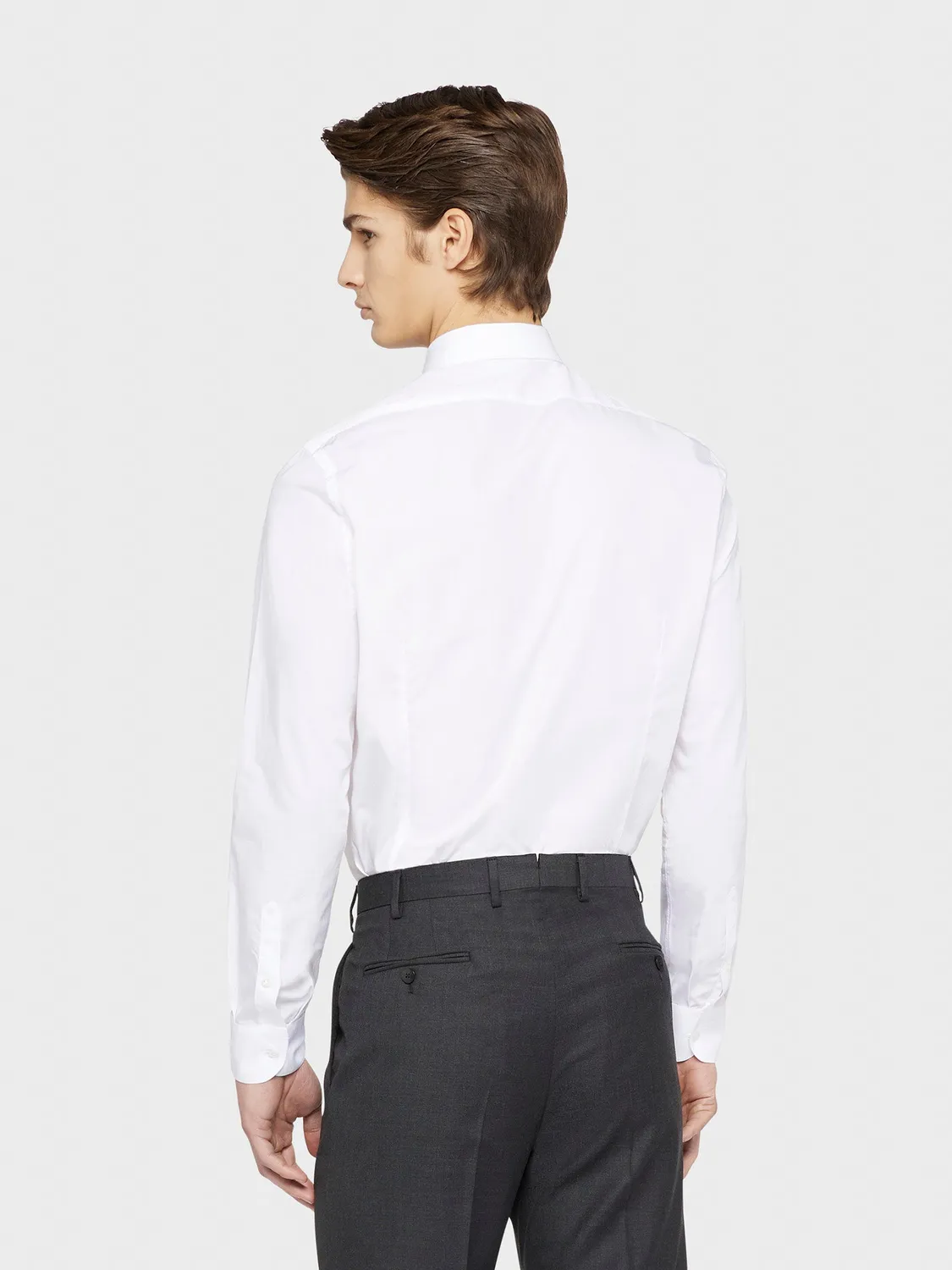 Caruso camicia slim cotone bianco popeline gemelli