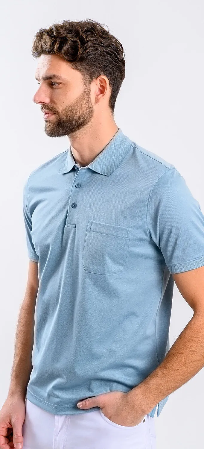 Alain Delon Polo Slim Fit Verde Chiaro Micropima