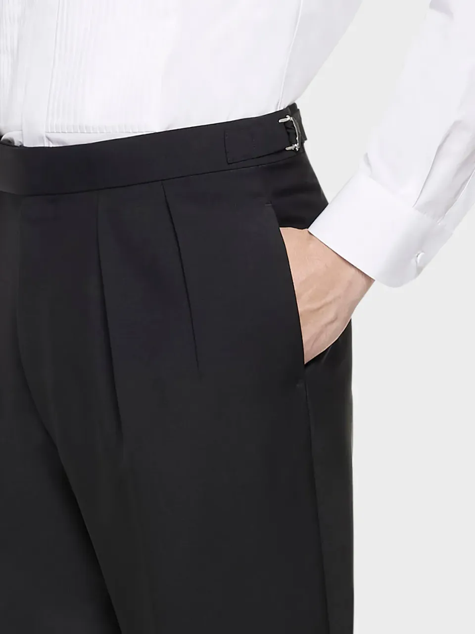 Caruso Norma pantalone vita alta lana mohair nero