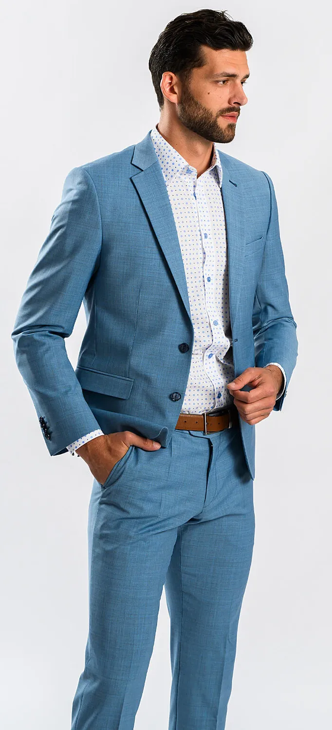 Alain Delon abito azzurro chiaro slim fit due bottoni XL