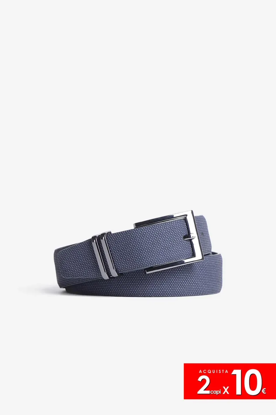 Sonny Bono Cintura Classica Blu Uomo Fibbia Zinco