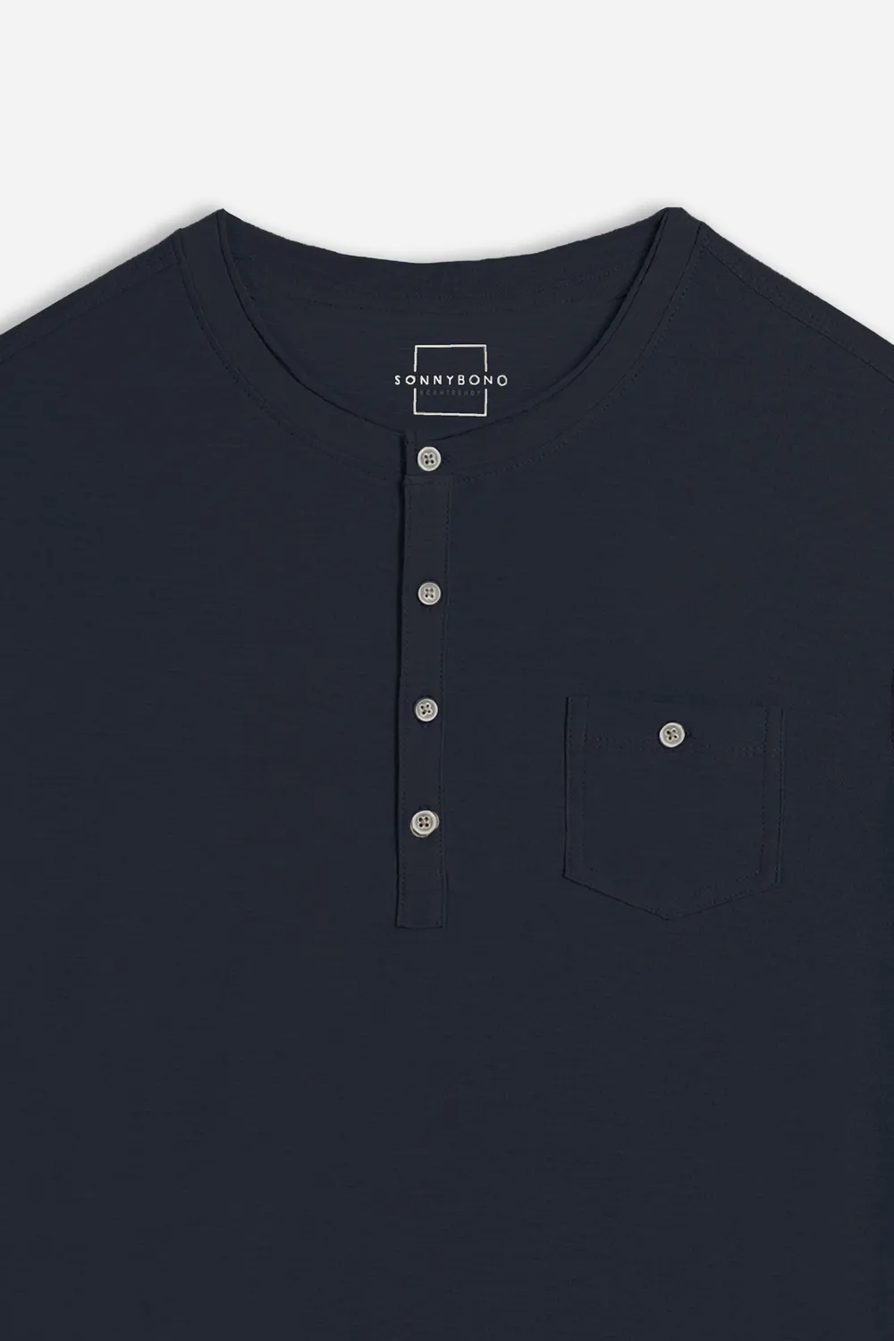 Sonny Bono Serafino T-Shirt Slub Taschino Blu Cotone